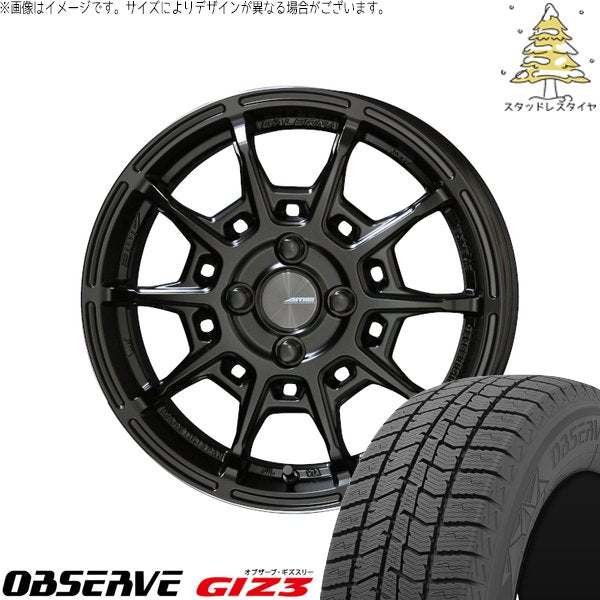 トーヨータイヤ オブザーブ GIZ3 165/55R15 ＋ ガレルナ レフィーノ マットブラック 15インチ 6J +45 4H100P スタッドレス・ホイール4本セット。1枚目。