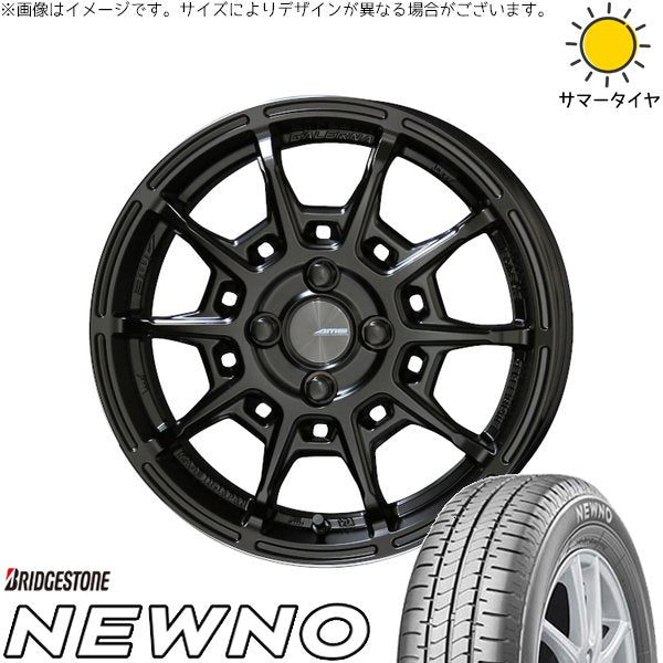 ブリヂストン ニューノ 165/55R15 ＋ ガレルナ レフィーノ マットブラック 15インチ 4.5J +45 4H100P サマー・ホイール4本セット。1枚目。