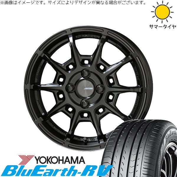 ヨコハマタイヤ ブルーアース RV03 205/50R17 ＋ ガレルナ レフィーノ マットブラック 17インチ 7J +45 4H100P サマー・ホイール4本セット。1枚目。