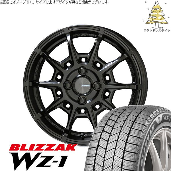 ブリヂストン ブリザック WZ-1 205/50R17 ＋ ガレルナ レフィーノ マットブラック 17インチ 7J +45 4H100P スタッドレス・ホイール4本セット。1枚目。