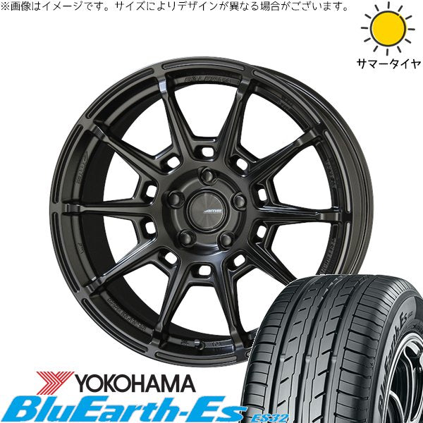 ヨコハマタイヤ ブルーアース ES32 225/40R18 ＋ ガレルナ レフィーノ マットブラック 18インチ 8J +48 5H114.3P サマー・ホイール4本セット。1枚目。