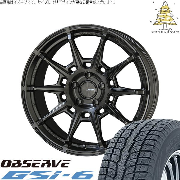 トーヨータイヤ オブザーブ Gsi-6 225/55R18 ＋ ガレルナ レフィーノ マットブラック 18インチ 8.5J +45 5H114.3P スタッドレス・ホイール4本セット。1枚目。