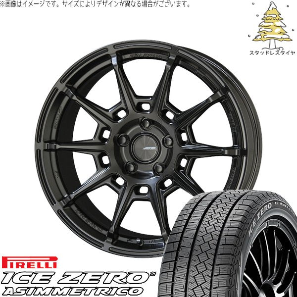 ピレリ アイスゼロアシンメトリコ 215/55R17 ＋ ガレルナ レフィーノ マットブラック 17インチ 7J +48 5H114.3P スタッドレス・ホイール4本セット。1枚目。