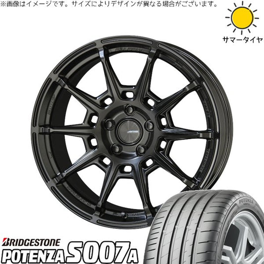 ブリヂストン ポテンザ S007A 215/45R18 ＋ ガレルナ レフィーノ マットブラック 18インチ 8J +48 5H114.3P サマー・ホイール4本セット。1枚目。