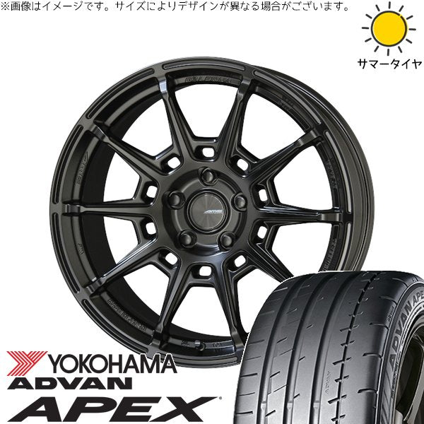 ヨコハマタイヤ アドバン APEX V601 245/40R18 ＋ ガレルナ レフィーノ マットブラック 18インチ 8.5J +38 5H114.3P サマー・ホイール4本セット。1枚目。