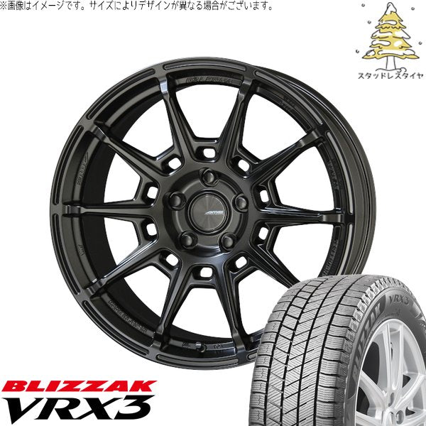 ブリヂストン ブリザック VRX3 225/55R19 ＋ ガレルナ レフィーノ マットブラック 19インチ 8J +45 5H114.3P スタッドレス・ホイール4本セット。1枚目。