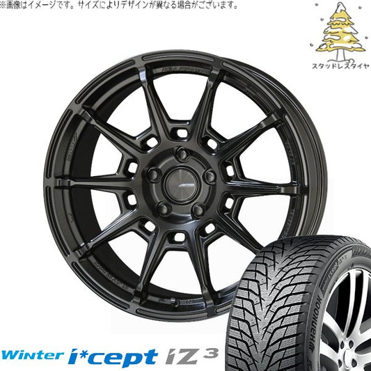 ハンコック ウィンターアイセプト IZ3 W636 225/50R18 ＋ ガレルナ レフィーノ マットブラック 18インチ 8.5J +45 5H114.3P スタッドレス・ホイール4本セット。1枚目。