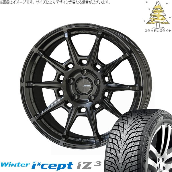 ハンコック ウィンターアイセプト IZ3X W636A 225/60R18 ＋ ガレルナ レフィーノ マットブラック 18インチ 8J +48 5H114.3P スタッドレス・ホイール4本セット。1枚目。