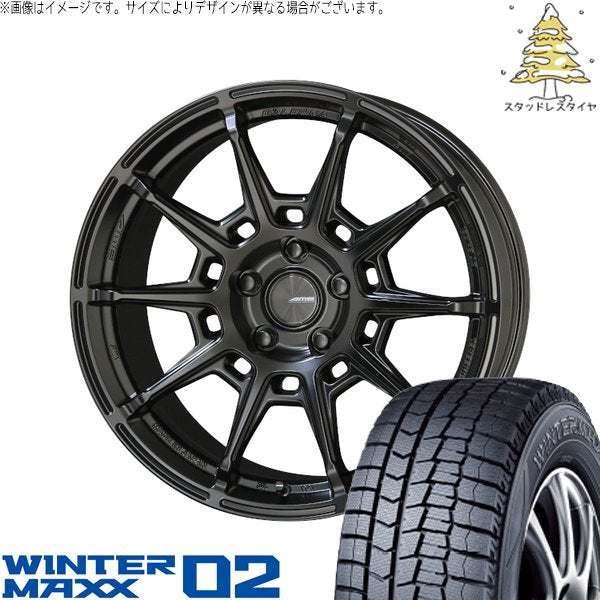 ダンロップ ウィンターマックス02 215/55R17 ＋ ガレルナ レフィーノ マットブラック 17インチ 7J +48 5H114.3P スタッドレス・ホイール4本セット。1枚目。