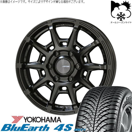 ヨコハマタイヤ ブルーアース4S AW21 215/70R16 ＋ ガレルナ レフィーノ マットブラック 16インチ 6.5J +38 6H139.7P オールシーズン・ホイール4本セット。1枚目。