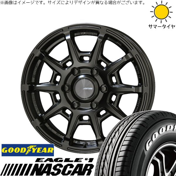 グッドイヤー イーグル ナスカー 215/65R16 ＋ ガレルナ レフィーノ マットブラック 16インチ 6.5J +38 6H139.7P サマー・ホイール4本セット。1枚目。