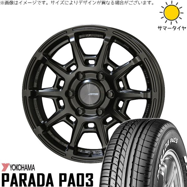 ヨコハマタイヤ パラダ PA03 215/60R17 ＋ ガレルナ レフィーノ マットブラック 17インチ 6.5J +38 6H139.7P サマー・ホイール4本セット。1枚目。