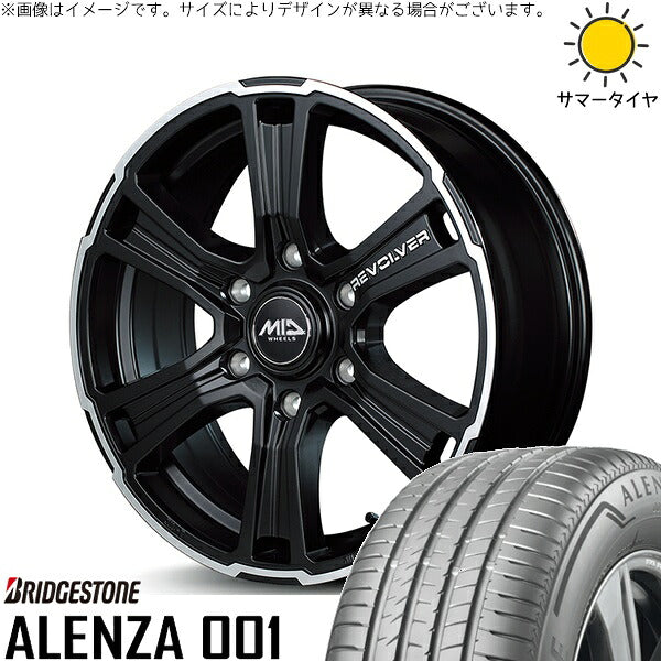 ブリヂストン アレンザ001 (ALENZA001) 215/60R17 ＋ MIDホイール ガルシア SSリボルバー セミグロスブラック/リボルバーポリッシュ 17インチ 6.5J +38 6H139.7P サマー・ホイール4本セット。1枚目。