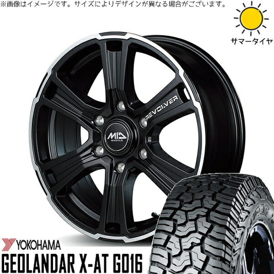 ヨコハマタイヤ ジオランダー X-A/T G016 (GEOLANDAR X-A/T G016) 215/70R16 ＋ MIDホイール ガルシア SSリボルバー セミグロスブラック/リボルバーポリッシュ 16インチ 6.5J +38 6H139.7P サマー・ホイール4本セット。1枚目。