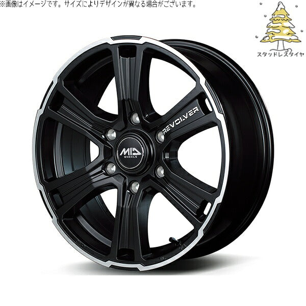 輸入スタッドレスタイヤ（銘柄指定不可） 215/60R17 ＋ MIDホイール ガルシア SSリボルバー セミグロスブラック/リボルバーポリッシュ/ロゴマシニング 17インチ 6.5J +38 6H139.7P ホイール4本セット。1枚目。