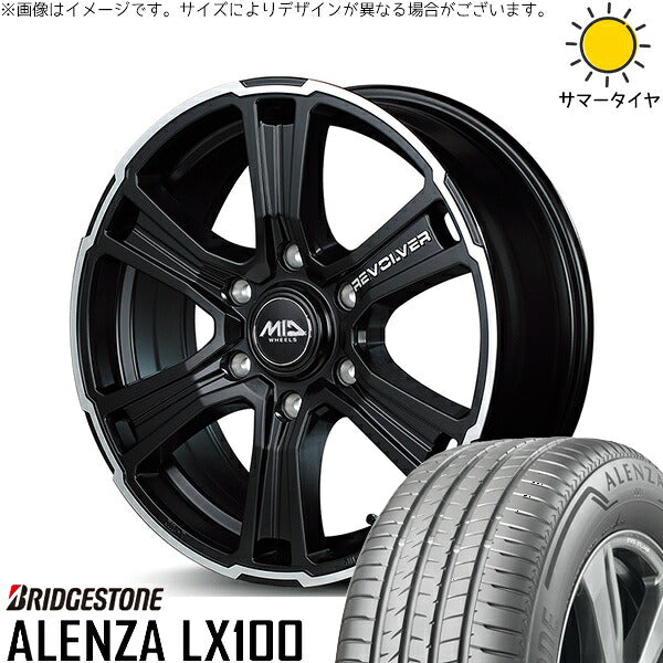ブリヂストン アレンザ LX100 (ALENZA LX100) 215/60R17 ＋ MIDホイール ガルシア SSリボルバー セミグロスブラック/リボルバーポリッシュ 17インチ 6.5J +38 6H139.7P サマー・ホイール4本セット。1枚目。