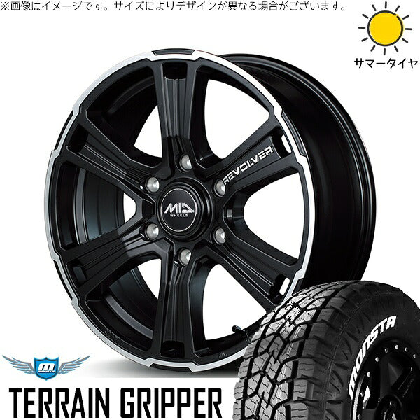 モンスタタイヤ テレーングリッパー (TERRAIN GRIPPER) 215/70R16 ＋ MIDホイール ガルシア SSリボルバー セミグロスブラック/リボルバーポリッシュ 16インチ 6.5J +38 6H139.7P サマー・ホイール4本セット。1枚目。