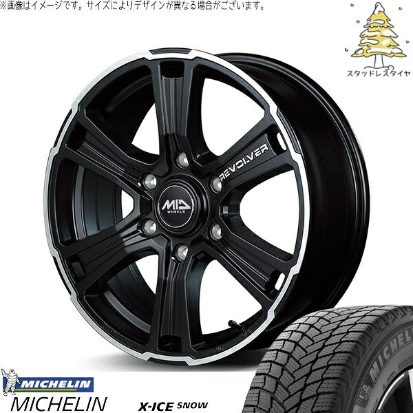ミシュラン エックスアイス スノー (X-ICE SNOW) 215/70R16 ＋ MIDホイール ガルシア SSリボルバー セミグロスブラック/リボルバーポリッシュ/ロゴマシニング 16インチ 6.5J +38 6H139.7P スタッドレス・ホイール4本セット。1枚目。