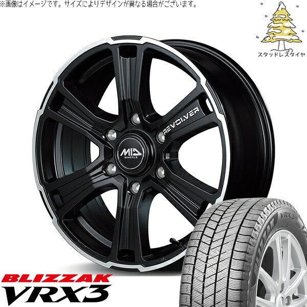 ブリヂストン ブリザック VRX3 (BLIZZAK VRX3) 215/65R16 ＋ MIDホイール ガルシア SSリボルバー セミグロスブラック/リボルバーポリッシュ/ロゴマシニング 16インチ 6.5J +38 6H139.7P スタッドレス・ホイール4本セット。1枚目。