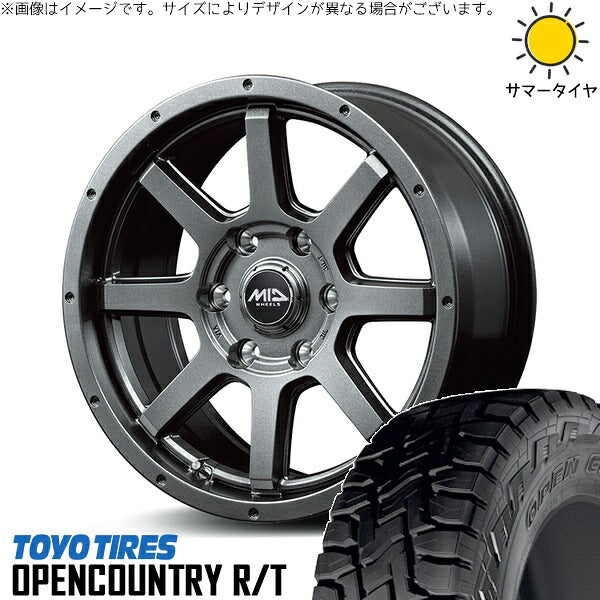 トーヨータイヤ オープンカントリー R/T 195/80R15 ＋ MIDホイール マッドライダー メタリックグレー 15インチ 6J +33 6H139.7P サマー・ホイール4本セット。1枚目。