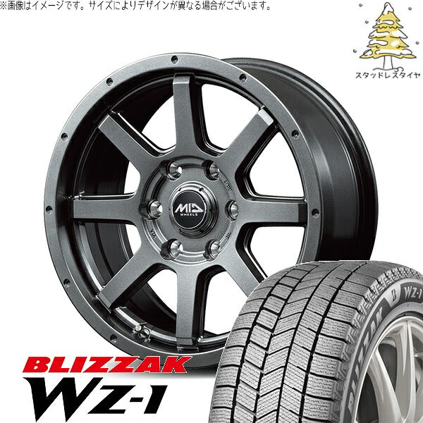 ブリヂストン ブリザック WZ-1 265/65R17 ＋ MIDホイール マッドライダー メタリックグレー 17インチ 7.5J +25 6H139.7P スタッドレス・ホイール4本セット。1枚目。