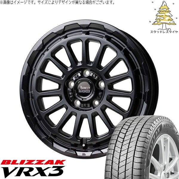 ブリヂストン ブリザック VRX3 215/55R17 ＋ バークレイ ハードロック リザード セミグロスブラック 17インチ 7J +45 5H114.3P スタッドレス・ホイール4本セット。1枚目。