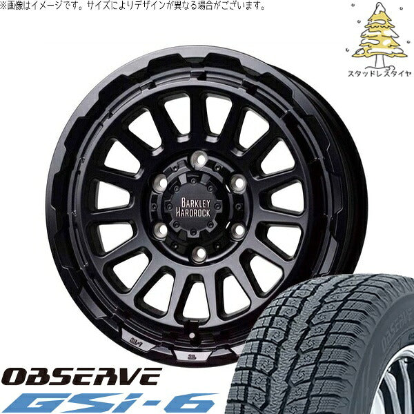 トーヨータイヤ オブザーブ Gsi-6 195/80R15 ＋ バークレイ ハードロック リザード セミグロスブラック 15インチ 6J +44 6H139.7P スタッドレス・ホイール4本セット。1枚目。