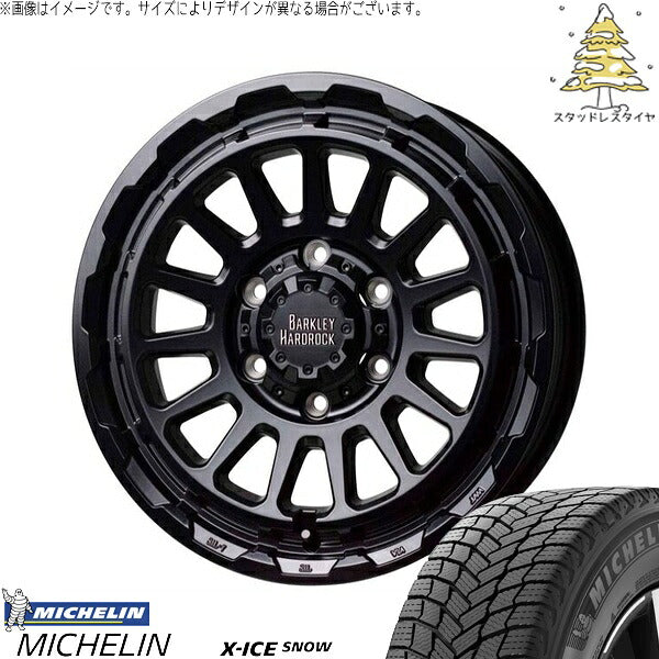 ミシュラン エックスアイス スノー 245/70R18 ＋ バークレイ ハードロック リザード セミグロスブラック 18インチ 8.5J +55 6H139.7P スタッドレス・ホイール4本セット。1枚目。