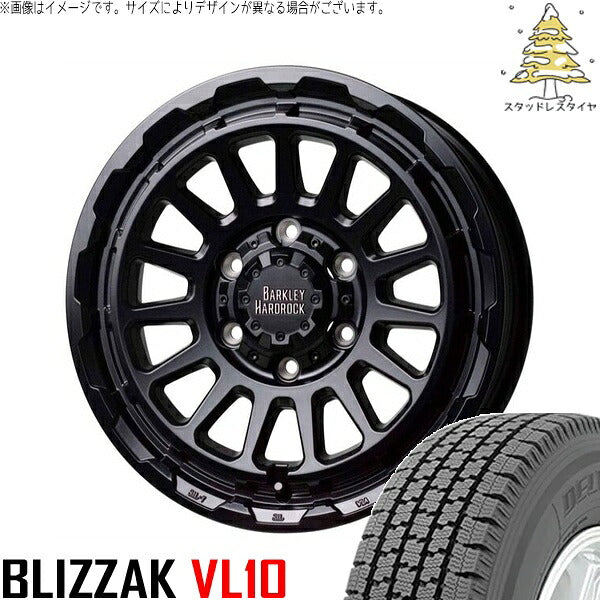 ブリヂストン ブリザック VL10 195/80R15 ＋ バークレイ ハードロック リザード セミグロスブラック 15インチ 6J +33 6H139.7P スタッドレス・ホイール4本セット。1枚目。