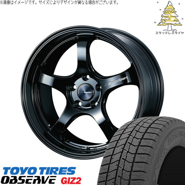 トーヨータイヤ OBSERVE 225/55R19 ＋ ウェッズスポーツ RN05M グロスブラック 19インチ 8J +45 5H114.3P スタッドレス・ホイール4本セット。1枚目。