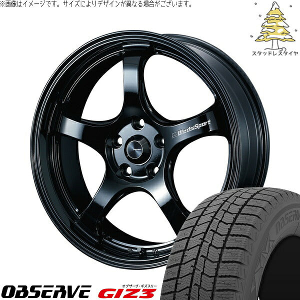 トーヨータイヤ オブザーブ GIZ3 225/60R18 ＋ ウェッズスポーツ RN05M グロスブラック 18インチ 7.5J +45 5H114.3P スタッドレス・ホイール4本セット。1枚目。