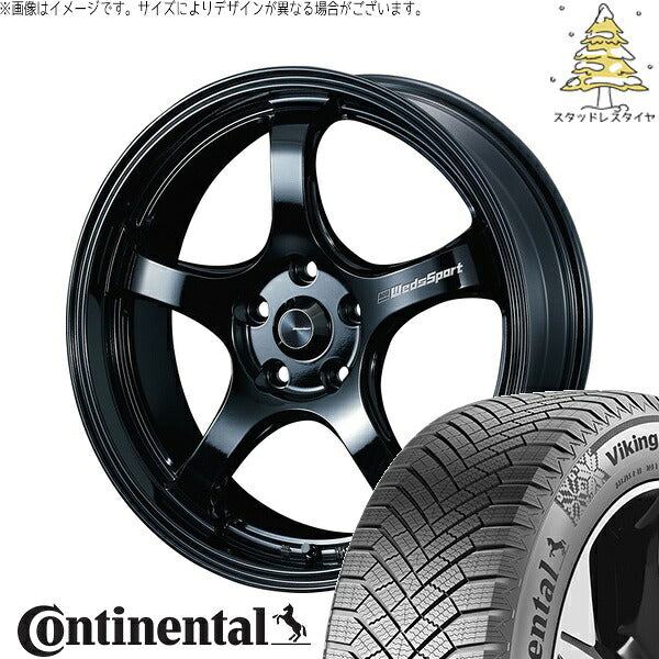 コンチネンタル バイキングコンタクト8 245/40R18 ＋ ウェッズスポーツ RN05M グロスブラック 18インチ 8.5J +52 5H114.3P スタッドレス・ホイール4本セット。1枚目。