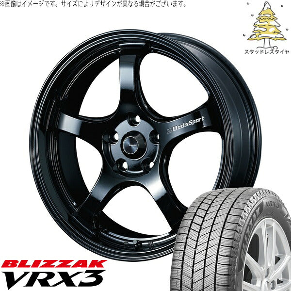 ブリヂストン ブリザック VRX3 215/45R18 ＋ ウェッズスポーツ RN05M グロスブラック 18インチ 7.5J +45 5H114.3P スタッドレス・ホイール4本セット。1枚目。