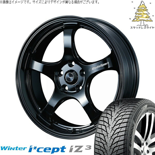 ハンコック ウィンターアイセプト IZ3X W636A 225/60R18 ＋ ウェッズスポーツ RN05M グロスブラック 18インチ 8.5J +36 5H120P スタッドレス・ホイール4本セット。1枚目。