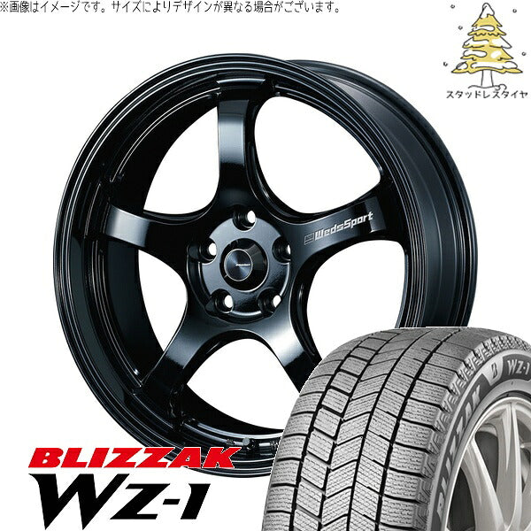ブリヂストン ブリザック WZ-1 245/40R18 ＋ ウェッズスポーツ RN05M グロスブラック 18インチ 8.5J +45 5H114.3P スタッドレス・ホイール4本セット。1枚目。