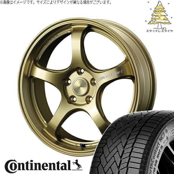コンチネンタル ノースコンタクト NC7 245/40R18 ＋ ウェッズスポーツ RN05M ゴールド 18インチ 9.5J +38 5H114.3P スタッドレス・ホイール4本セット。1枚目。