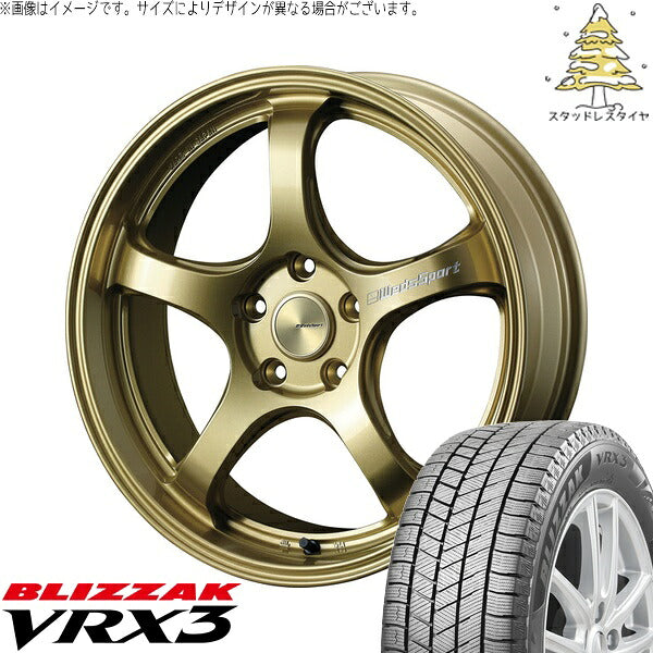 ブリヂストン ブリザック VRX3 215/40R18 ＋ ウェッズスポーツ RN05M ゴールド 18インチ 7.5J +45 5H114.3P スタッドレス・ホイール4本セット。1枚目。