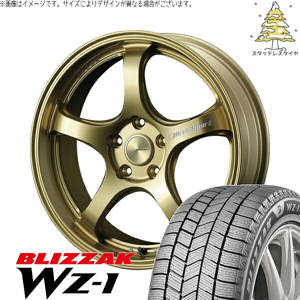 ブリヂストン ブリザック WZ-1 215/45R18 ＋ ウェッズスポーツ RN05M ゴールド 18インチ 7.5J +45 5H114.3P スタッドレス・ホイール4本セット。1枚目。