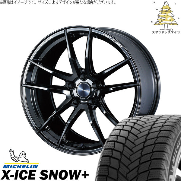 ミシュラン エックスアイス スノー+ 245/40R18 ＋ ウェッズスポーツ RN55M グロスブラック 18インチ 8J +45 5H114.3P スタッドレス・ホイール4本セット。1枚目。