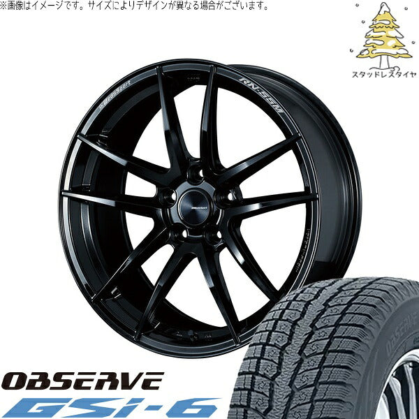 トーヨータイヤ オブザーブ Gsi-6 235/60R18 ＋ ウェッズスポーツ RN55M グロスブラック 18インチ 8J +45 5H114.3P スタッドレス・ホイール4本セット。1枚目。