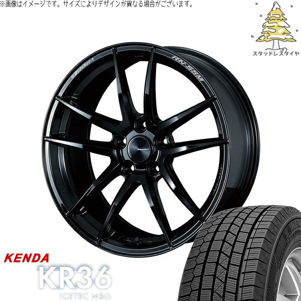 ケンダ アイステックネオ KR36 235/50R18 ＋ ウェッズスポーツ RN55M グロスブラック 18インチ 8J +35 5H114.3P スタッドレス・ホイール4本セット。1枚目。