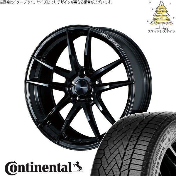 コンチネンタル ノースコンタクト NC7 245/40R18 ＋ ウェッズスポーツ RN55M グロスブラック 18インチ 9.5J +25 5H114.3P スタッドレス・ホイール4本セット。1枚目。