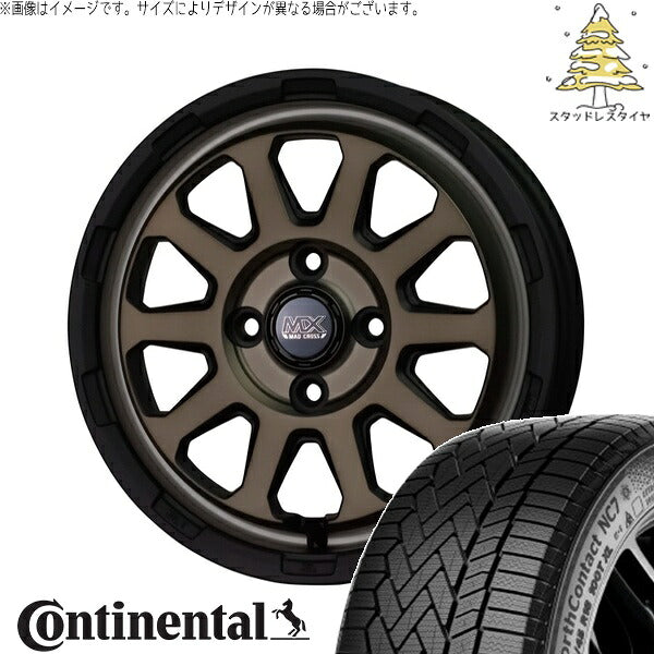コンチネンタル ノースコンタクト NC7 175/65R15 ＋ マッドクロス レンジャー マットブロンズ 15インチ 4.5J +45 4H100P スタッドレス・ホイール4本セット。1枚目。
