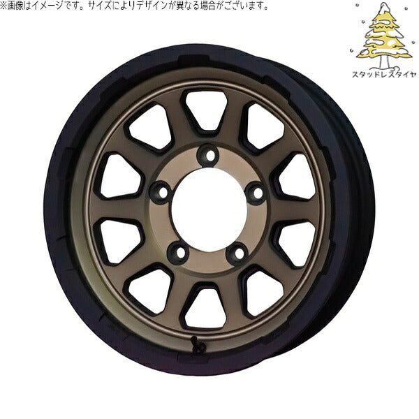 輸入スタッドレスタイヤ（銘柄指定不可） 215/70R16 ＋ マッドクロス レンジャー マットブロンズ 16インチ 5.5J +20 5H139.7P ホイール4本セット。1枚目。