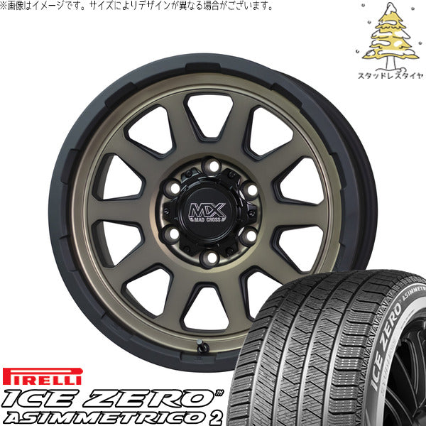ピレリ アイスゼロアシンメトリコ2 225/65R17 ＋ マッドクロス レンジャー マットブロンズ 17インチ 7J +45 5H114.3P スタッドレス・ホイール4本セット。1枚目。