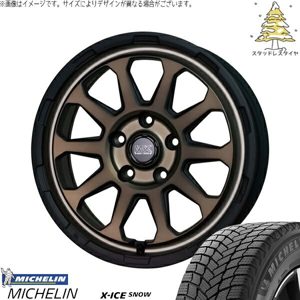 ミシュラン エックスアイス スノー 215/50R17 ＋ マッドクロス レンジャー マットブロンズ 17インチ 7J +38 5H114.3P スタッドレス・ホイール4本セット。1枚目。