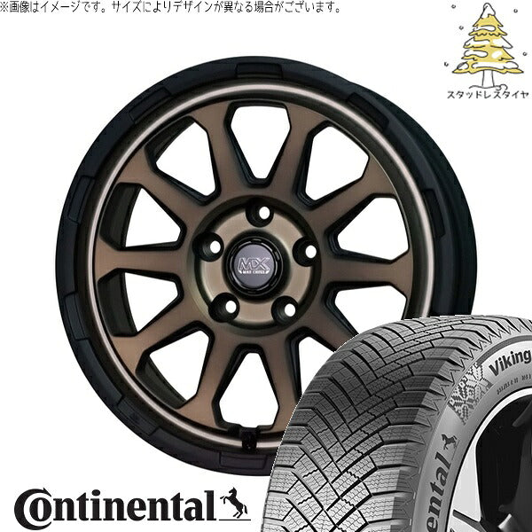 コンチネンタル バイキングコンタクト エイト (VikingContact8) 215/65R16 ＋ マッドクロス レンジャー マットブロンズ 16インチ 7.0J +38 5H114.3P スタッドレス・ホイール4本セット。1枚目。