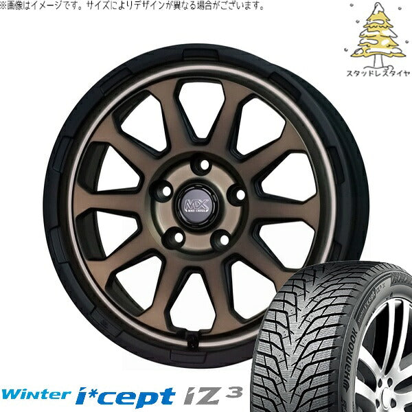 ハンコック ウィンターアイセプト IZ3 W636 215/55R17 ＋ マッドクロス レンジャー マットブロンズ 17インチ 7J +38 5H114.3P スタッドレス・ホイール4本セット。1枚目。