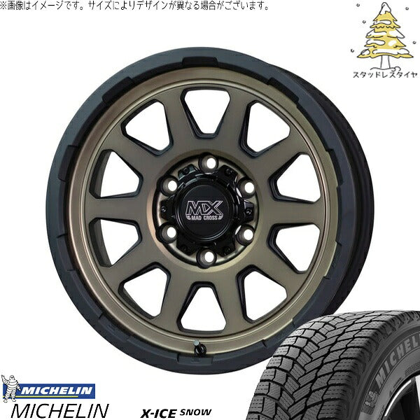 ミシュラン エックスアイス スノー 215/70R16 ＋ マッドクロス レンジャー マットブロンズ 16インチ 6.5J +38 6H139.7P スタッドレス・ホイール4本セット。1枚目。
