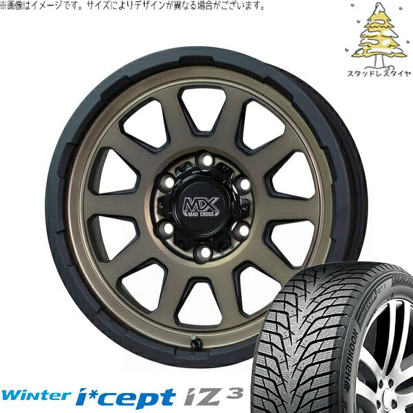 ハンコック ウィンターアイセプト IZ3 W636 215/65R16 ＋ マッドクロス レンジャー マットブロンズ 16インチ 6.5J +38 6H139.7P スタッドレス・ホイール4本セット。1枚目。